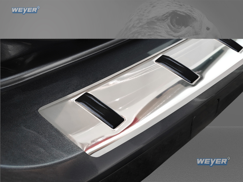 82023-Weyer-Edelstahl-Ladekantenschutz-VW-Caddy-4-3 VW CADDY V (SB) / CARGO Year 2020>, WEYER rear bumper protection "MAX-PROTECT" satin finish