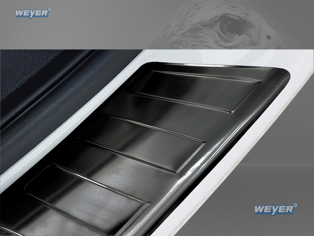 43293A-Weyer-Edelstahl-Ladekantenschutz-VW-Transporter-T6-15-19-FL-19-graphit-blackline-5 VW TRANSPORTER T6 (2 Tail doors) Year 2015>, WEYER stainless steel rear bumper protection - graphite-/black satin finish