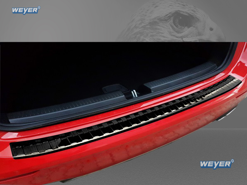 43197-Weyer-Edelstahl-Ladekantenschutz-Mercedes-A-Klasse-W177-Black-3 MERCEDES A Class W177 / EQ / AMG Style, Year 2018> WEYER stainless steel rear bumper protection - graphite-/black Line