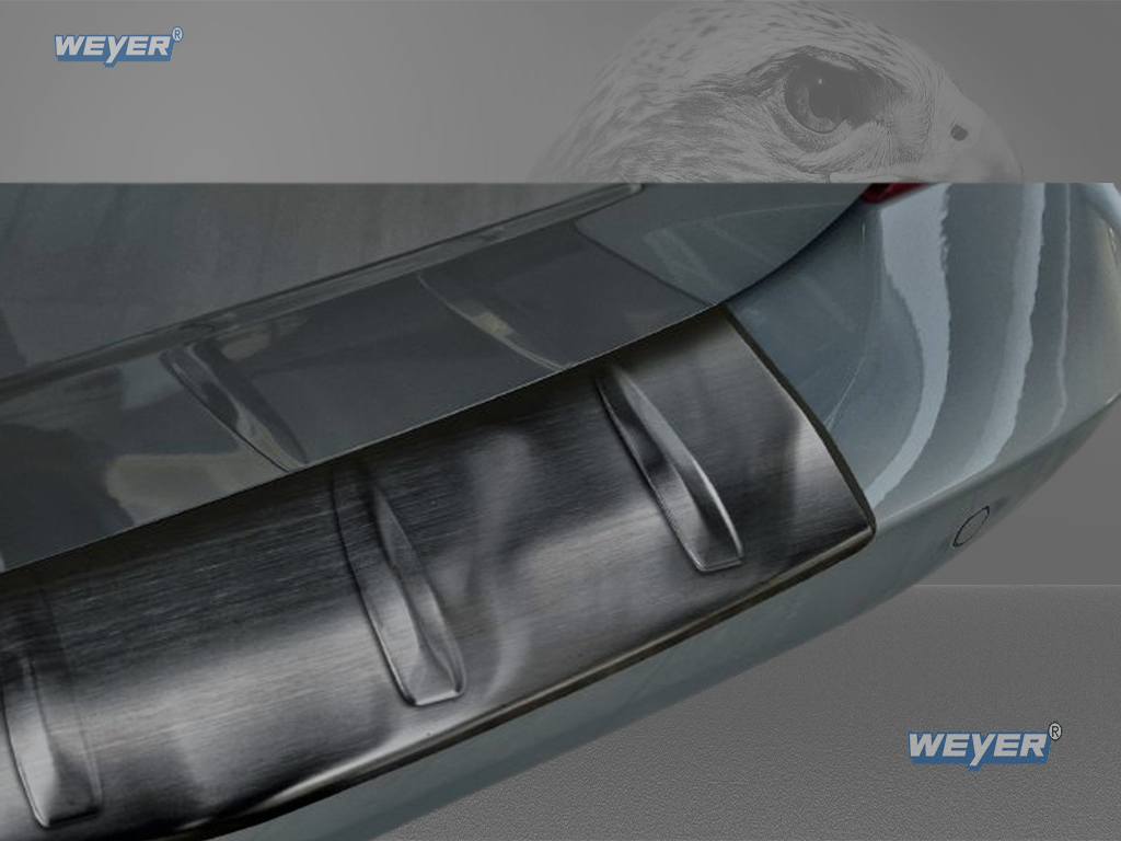 VW TRANSPORTER T7 Multivan Year 2021>, WEYER stainless steel rear bumper protection - graphite-/black satin finish VW TRANSPORTER T7 Multivan Year 2021>, WEYER stainless steel rear bumper protection - graphite-/black satin finish