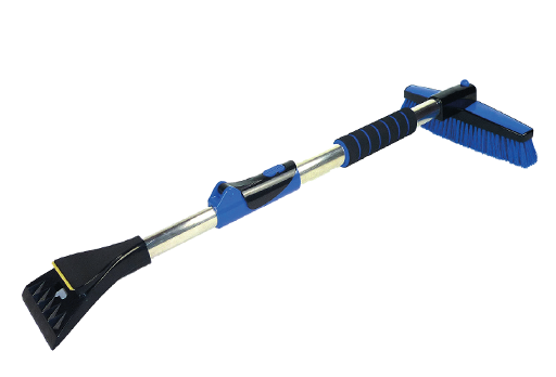 Bild-Schneebesen-XL_7-10-22 Schneebesen XL mit Eiskratzer und Teleskoprohr bis 110 cm + Softgriff + schwenkbarer Bürstenkopf