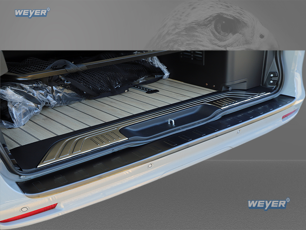 MERCEDES V ab Baujahr ab 2014, WEYER Falcon Premium Line Edelstahl Ladekantenschutz graphite - XL