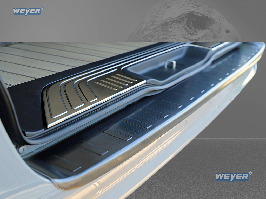 MERCEDES V ab Baujahr ab 2014, WEYER Falcon Premium Line Edelstahl Ladekantenschutz graphite - XL