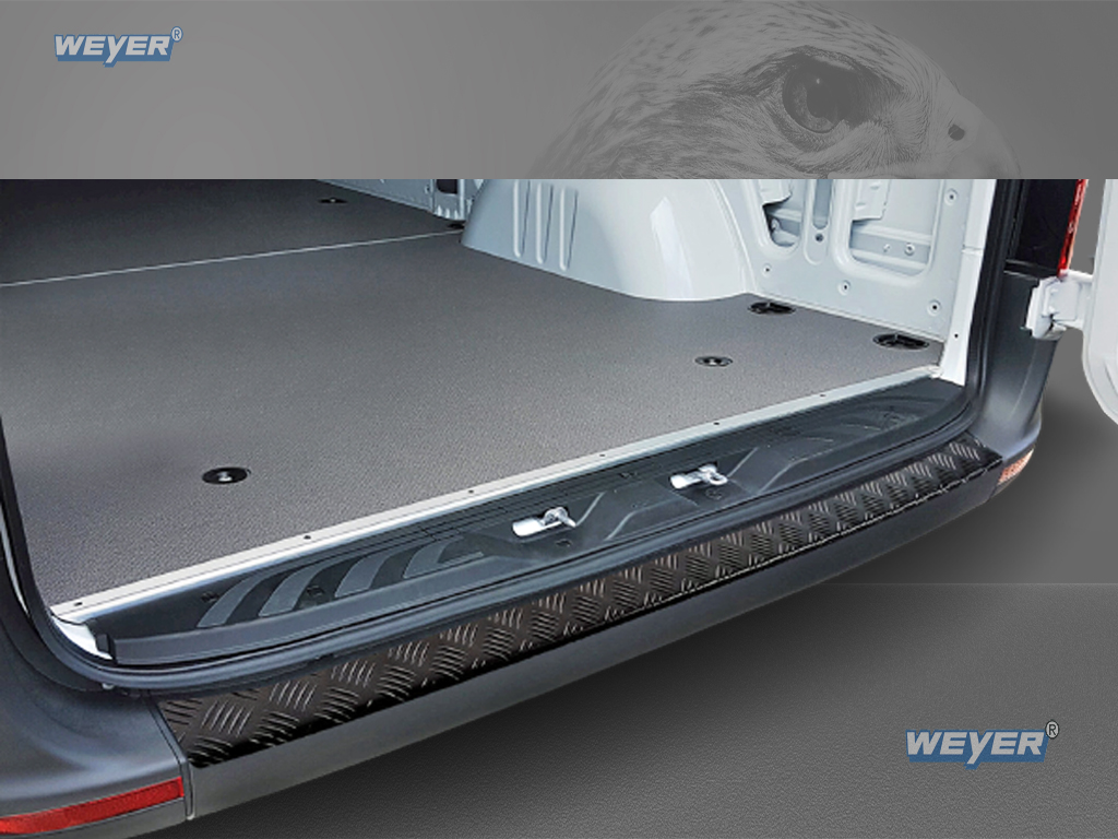 85201-Weyer-Aluminium-geriffelt-Ladekantenschutz-Mercedes-Sprinter-3-3 MERCEDES Sprinter III ab Baujahr 2018-, WEYER Ladekantenschutz aus geriffelten Aluminium schwarz mat