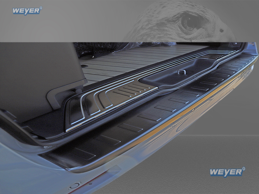 MERCEDES V ab Baujahr ab 2014, WEYER Falcon Premium Line Edelstahl Ladekantenschutz graphite - XL