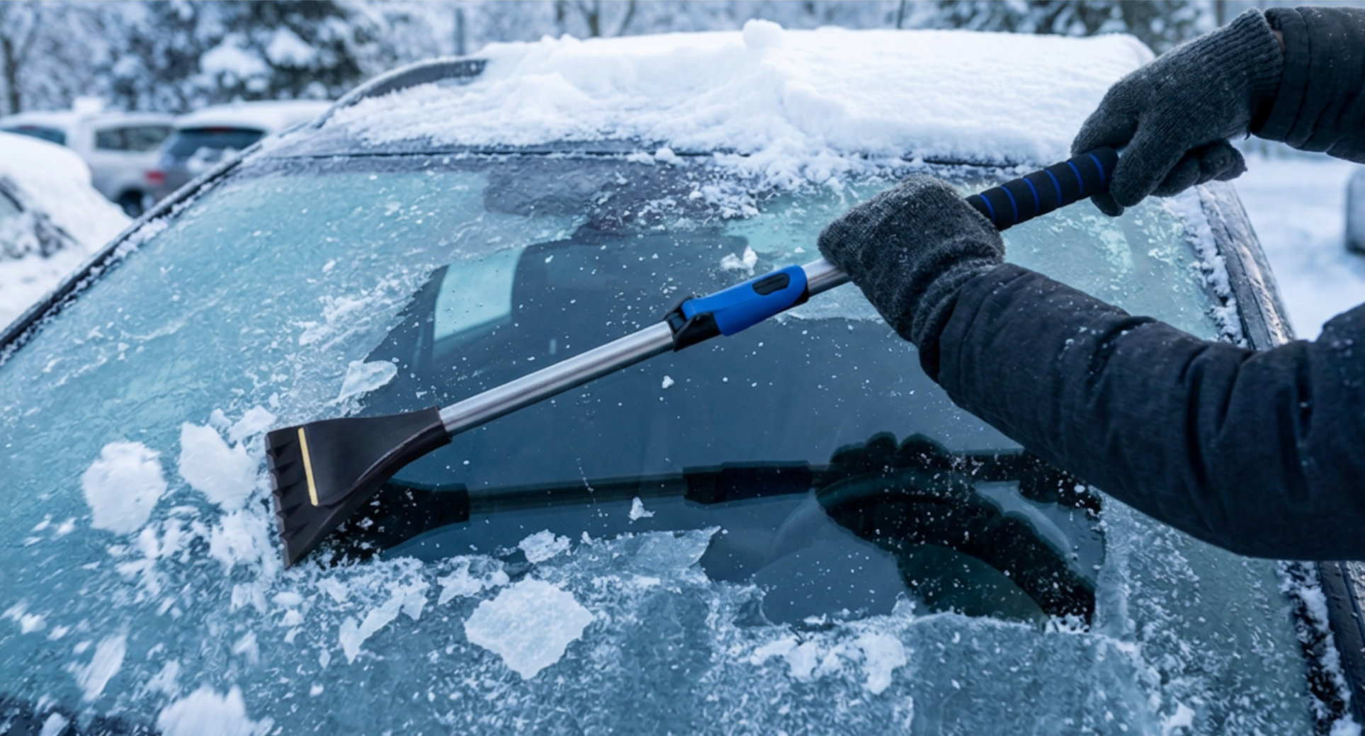Eiskratzer XXL robust - Teleskop Länge 65 - 90 cm