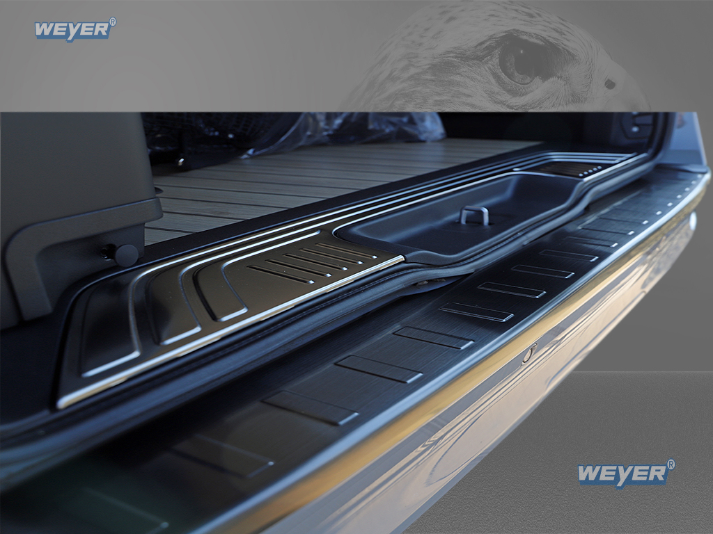 MERCEDES V ab Baujahr ab 2014, WEYER Falcon Premium Line Edelstahl Ladekantenschutz graphite - XL