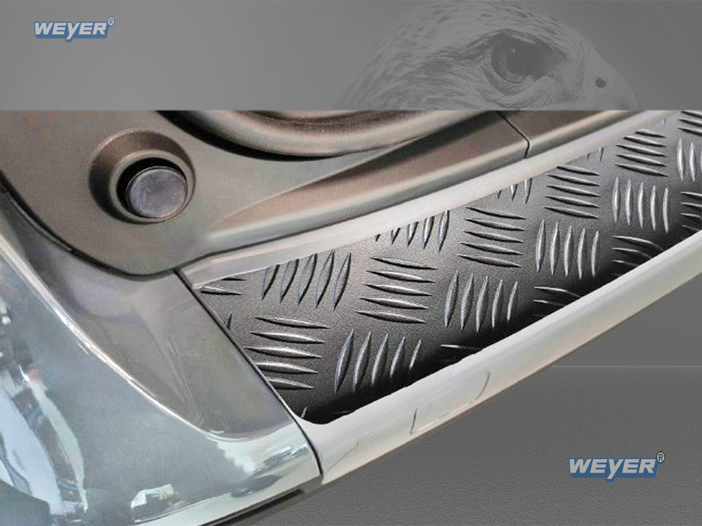 85208-Weyer-Aluminium-geriffelt-Ladekantenschutz-Mercedes-Citan-2-W420-3 MERCEDES CITAN W420 - City Tourer - Panel Van (420.6) Year 2021> WEYER stainless steel rear bumper protection - graphite-/black Line